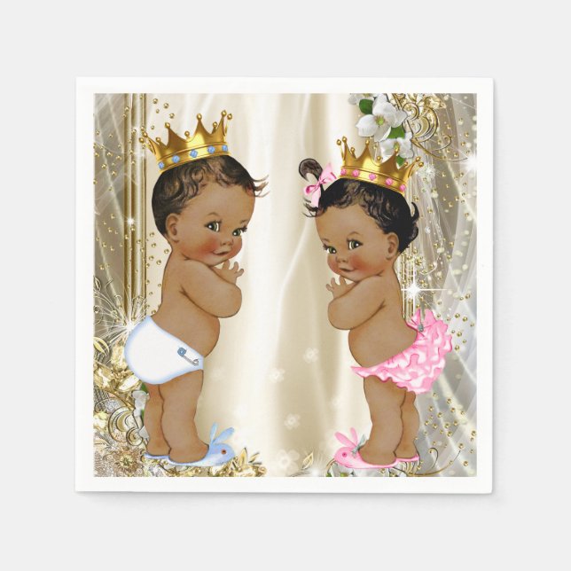 Ethnic Prince Princess Baby Dusche Serviette (Vorderseite)