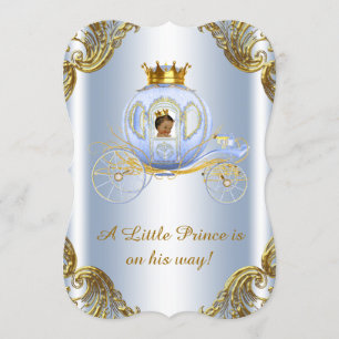 Ethnic Prince Royal Carriage Prince Baby Dusche Einladung