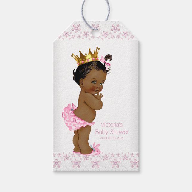 Ethnic Princess Baby Dusche Geschenkanhänger (Vorderseite)