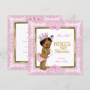 Ethnic Princess Baby Dusche Gold Pink Pearls Spitz Einladung
