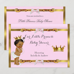 Ethnic Princess Baby Dusche Pink Gold Girl Einladung