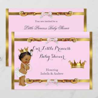 Ethnic Princess Baby Dusche Pink Gold Girl Einladung