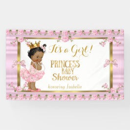Ethnic Princess Baby Dusche Pink Gold Tutu Banner