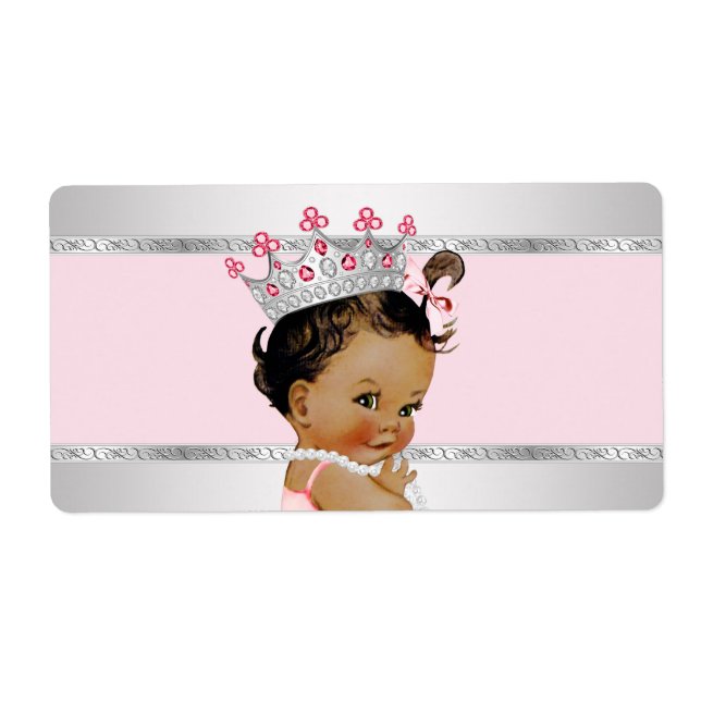 Ethnic Princess Baby Dusche Wasser Flasche Etikett (Vorne)