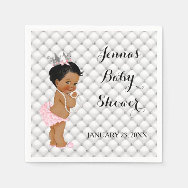 Ethnic Princess Baby Girl Diamonds Serviette (Vorderseite)