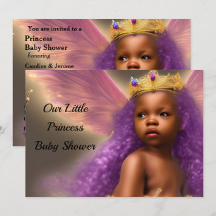 Ethnic Princess Baby Shooter Schmetterling lila 2 Einladung