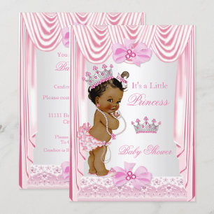 Ethnic Princess Baby Shower Girl Pink Silk Einladung