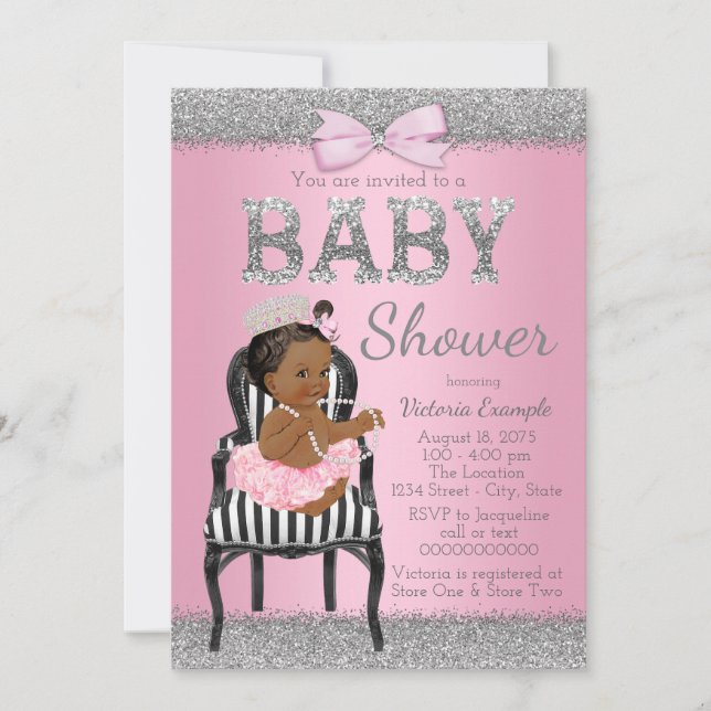 Ethnic Princess Baby Shower Invitations (Devant)