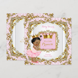 Ethnic Princess Babydusche Pink Lace White Gold Einladung