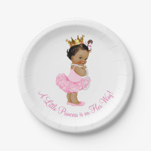 Ethnic Princess Ballerina Tutu Pearls Baby Dusche Pappteller