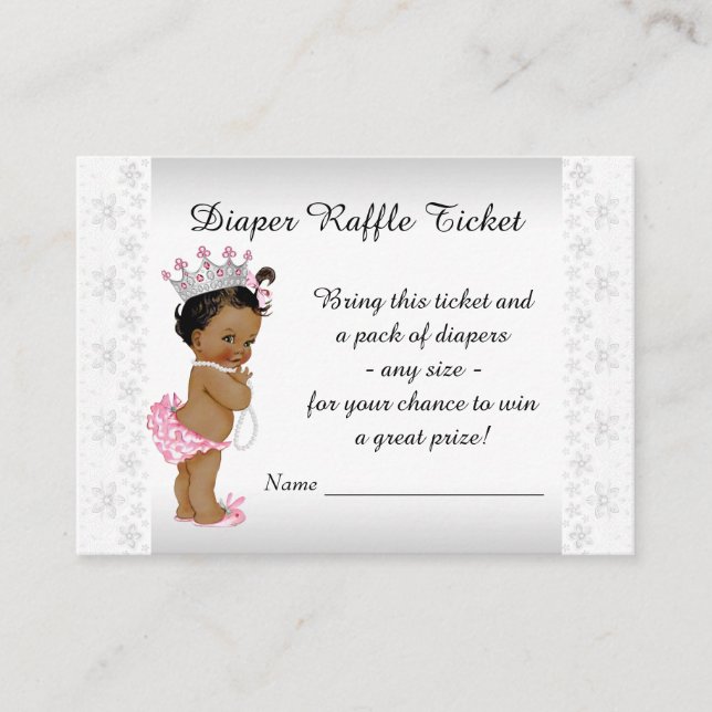 Ethnic Princess Diaper Raffle Ticket Begleitkarte (Vorderseite)