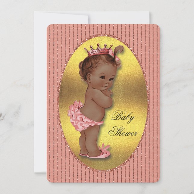 Ethnic Princess Imitate Gold Foil Glitzer Streifen Einladung (Vorderseite)