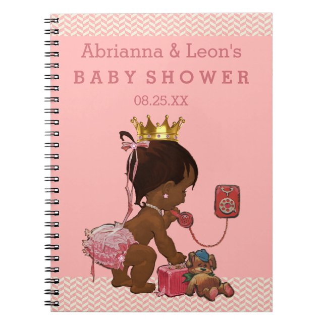 Ethnic Princess on Phone Baby Showroom Gästebuch Notizblock (Vorderseite)