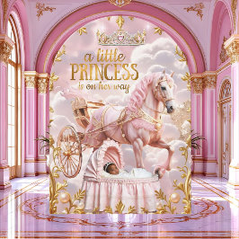 Ethnic Princess Pink Babydusche Carriage Einladung