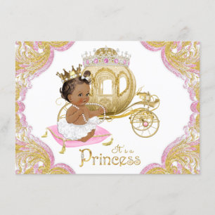 Ethnic Princess Pink Gold Baby Shower Einladungen