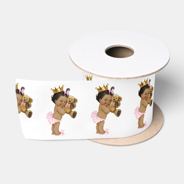 Ethnic Princess Teddy Bear Girl Babydusche Satinband (Spule)
