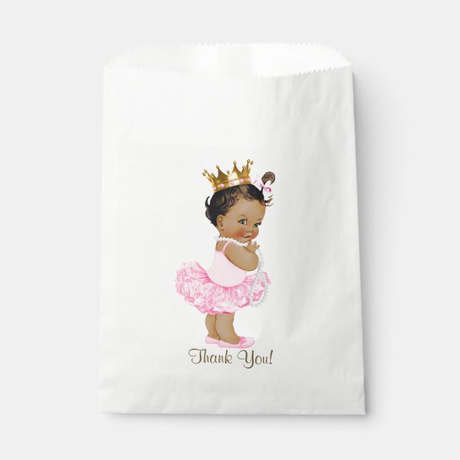 Ethnic Princess Tutu Ballerina Pearls Baby Dusche Geschenktütchen (Vorderseite)