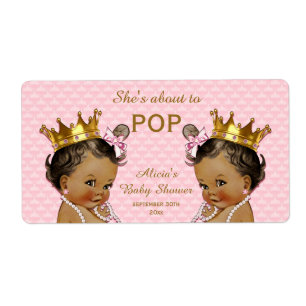 Ethnic Princess Twins Mini Étiquette Champagne