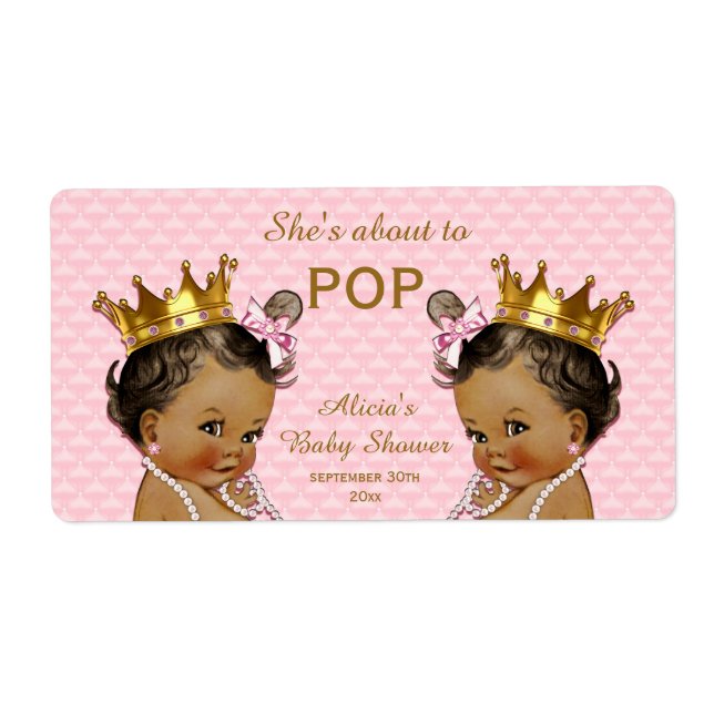Ethnic Princess Twins Mini Étiquette Champagne (Devant)