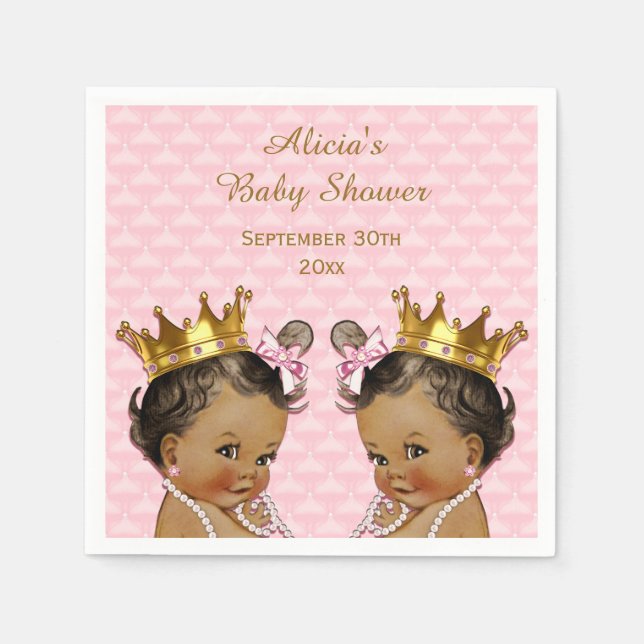 Ethnic Princess Twins Quilted Baby Dusche Serviette (Vorderseite)