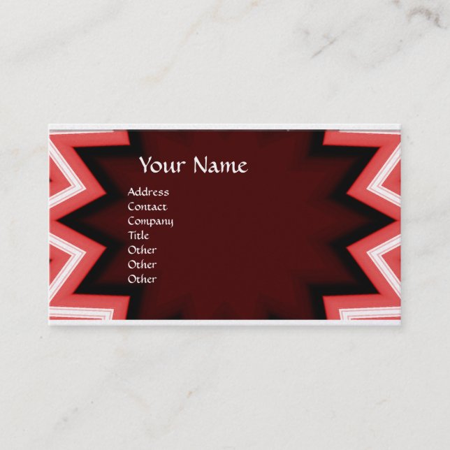 ETHNIC/RED WHITE GEOMETRIC ABSTRAKT White Pearl Visitenkarte (Vorderseite)
