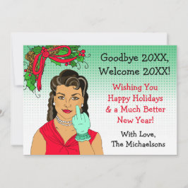Ethnic Retro Lady Drehend Vogelweihnachtsfest Karte