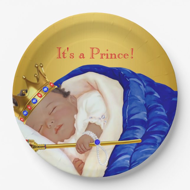 Ethnic Royal Prince Baby Dusche Pappteller (Vorderseite)