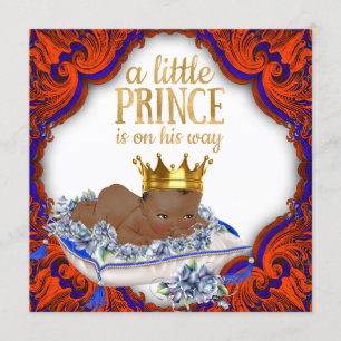 Ethnic Royal Prince Red Blue und Gold Baby Dusche Einladung