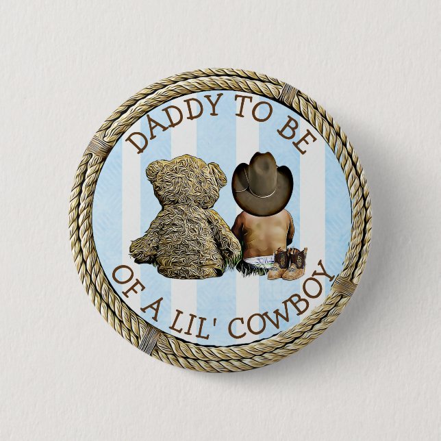 Ethnic Soon, um Papa ein Lil Cowboy Button zu sein (Vorderseite)