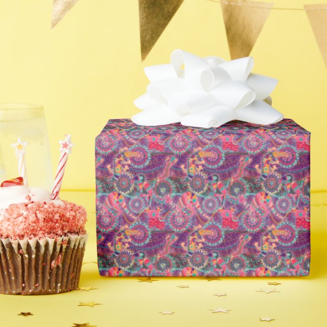 Ethnic Style Animal Muster Geschenkpapier (Geburtstagsparty)