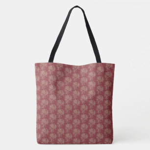 Ethnic Style Floral Mini-Print Beige auf Maroon Tasche