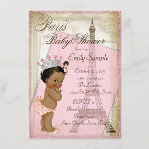 Ethnic Vintag Paris Baby Dusche Einladung