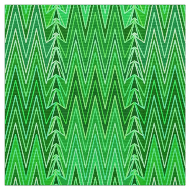 Ethnic Zickzack Damask, Emerald und Lime Green Stoff (Muster)