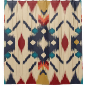 Ethnisch Abstrakt: Tribal Geometric Print. Duschvorhang