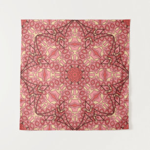Ethnisch abstraktes Blumen-Mandala, nahtlos. Wandteppich