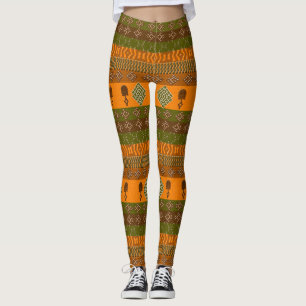 ethnisch afrikanisch gestreiftes Stammesmuster. Leggings