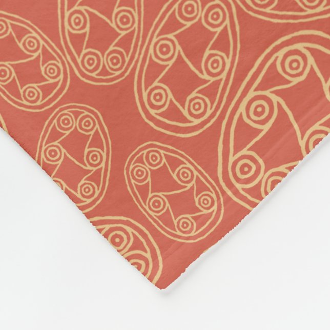 Ethnisch-ägyptische Stammesschilde Cream Rusty Red Fleecedecke (Ecke)