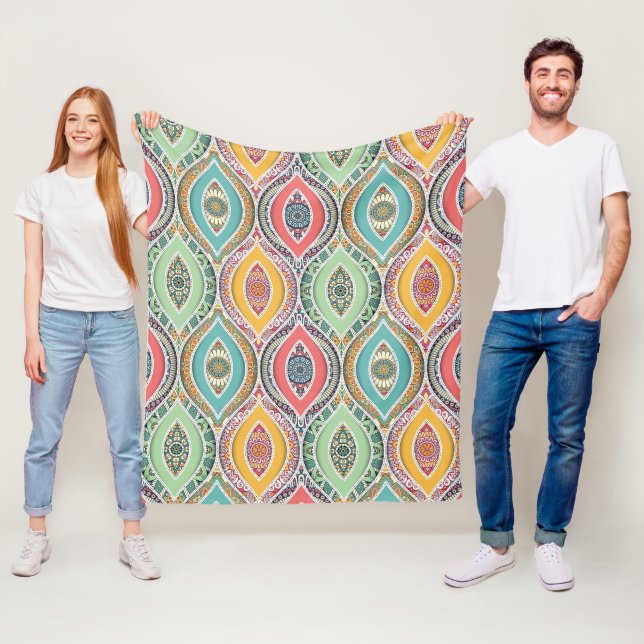 Ethnisch bedruckte Mandala-Muster Fleecedecke (Beispiel)