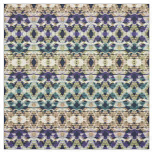 Ethnisch blau, beige Ikat  Stoff