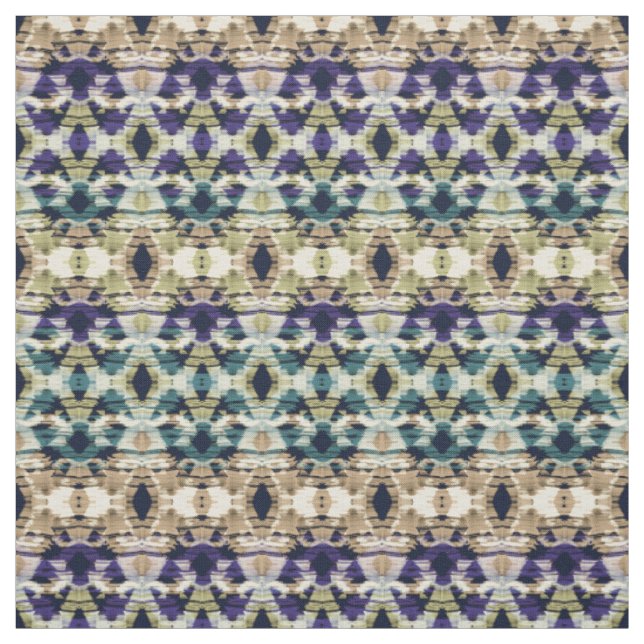 Ethnisch blau, beige Ikat  Stoff (Muster)