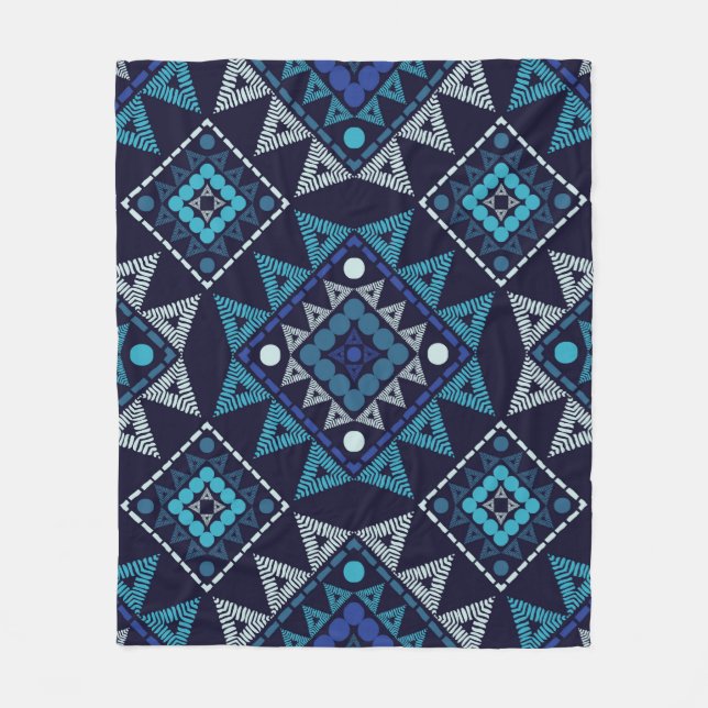 Ethnisch-boho-nahtloses Muster Fleecedecke (Vorderseite)