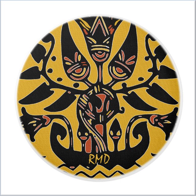 Ethnisch-ethnisches Tattoo-Muster Keramikknauf (Von Creator hochgeladen)