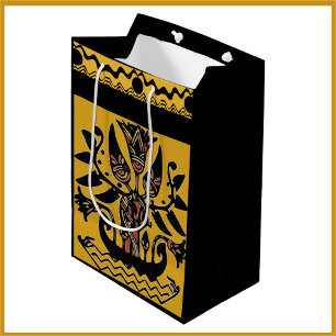 Ethnisch-ethnisches Tattoo-Muster Mittlere Geschenktüte