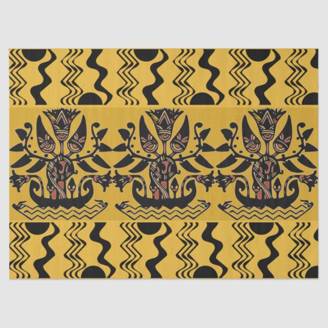 Ethnisch-ethnisches Tattoo-Muster Seidenpapier (Vorderseite)