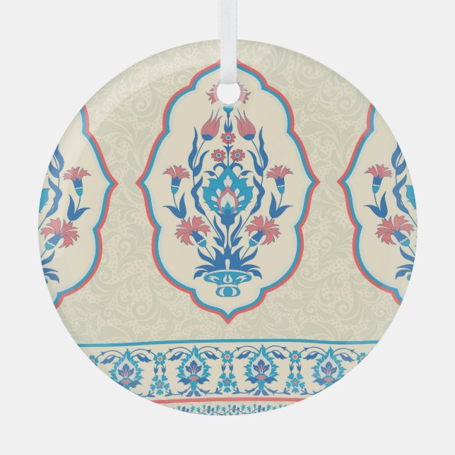 Ethnisch-florale Stoffe: Nahtlose Eleganz Ornament Aus Glas (Vorderseite)