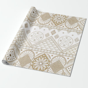 Ethnisch geometrisches, florales, nahtloses Muster Geschenkpapier