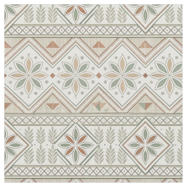 Ethnisch geometrisches, florales, nahtloses Muster Stoff (Nahaufnahme)