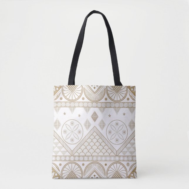 Ethnisch geometrisches, florales, nahtloses Muster Tasche (Vorderseite)