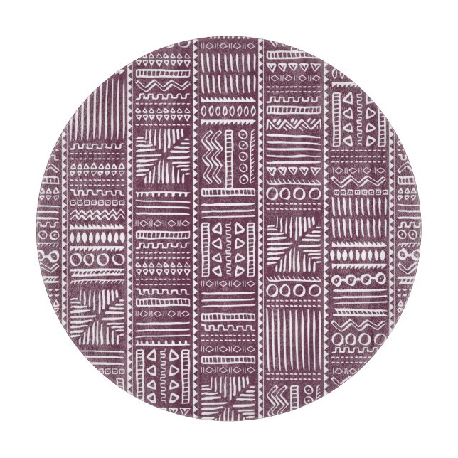 Ethnisch handgezeichnetes Muster: Vintager Stil Schneidebrett (Vorderseite)