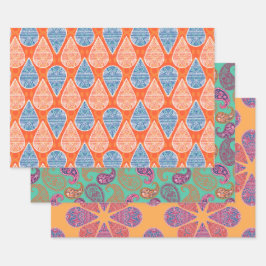 Ethnisch-indisches Muster Geschenkpapier Set